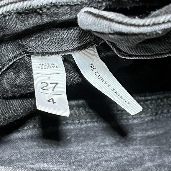 Loft The Curvy Skinny Jeans Womens Size 27/4 Black Denim Mid Rise Ankle - Picture 5 of 9